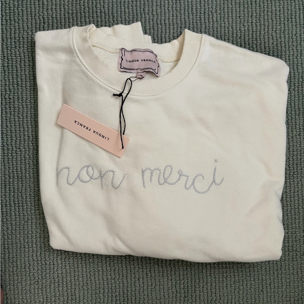 Lingua Franca Cream Sweatshirt Brand New XL